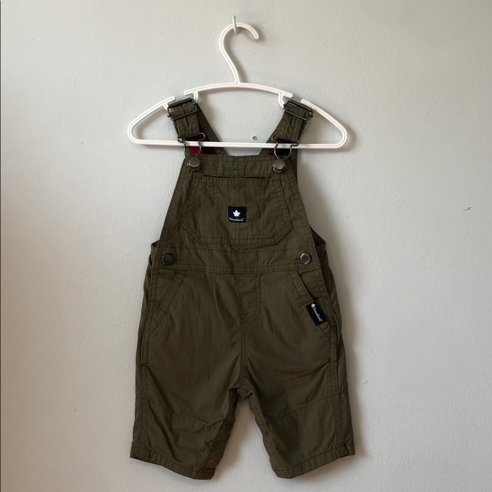 Children's Olive Green Adjustable Strap Overalls